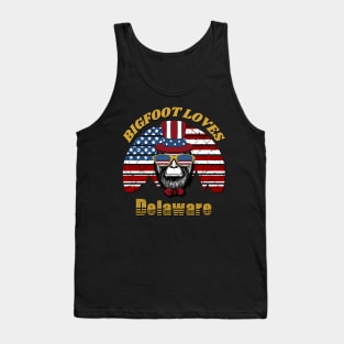 Bigfoot loves America and Delaware Tank Top